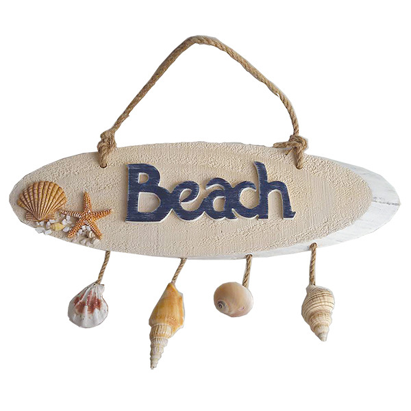 Beach Plaque with hanging shells35cm