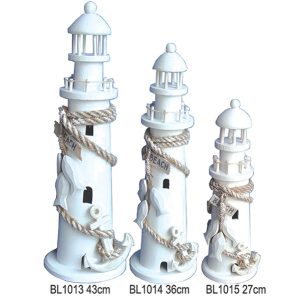 Small White lighthouse with Rope 27cm
