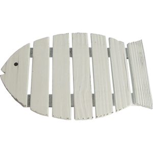 Fish Shaped Trivet - Wooden White 22cm