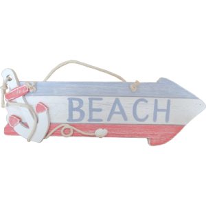 Beach Sign w Anchor 44cm